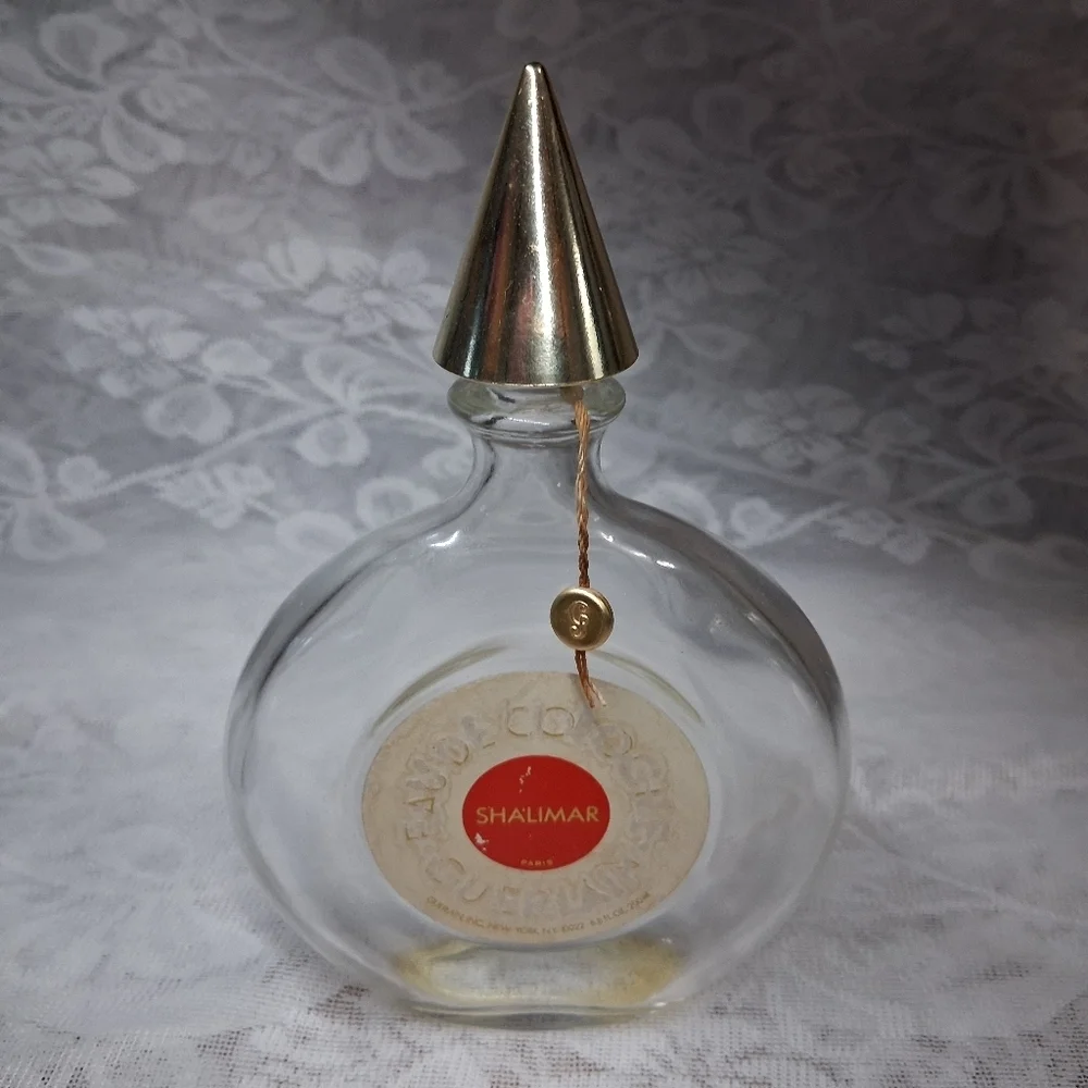 Vintage Guerlain Shalimar Perfume Bottle New York France 6.8oz 200mil Empty